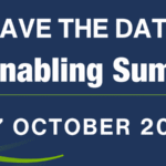 M-Enabling Summit 2026 Save the Date graphic on a dark blue background with green swooshes and a decorative blue and green digital globe. Text reads, “Save the Date, M-Enabling Summit, 5–7 October 2026.”